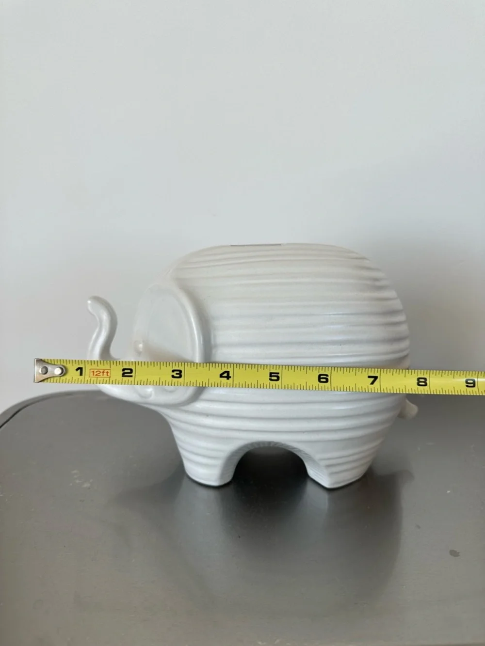 Jonathan Adler White Ceramic Elephant Coin Bank